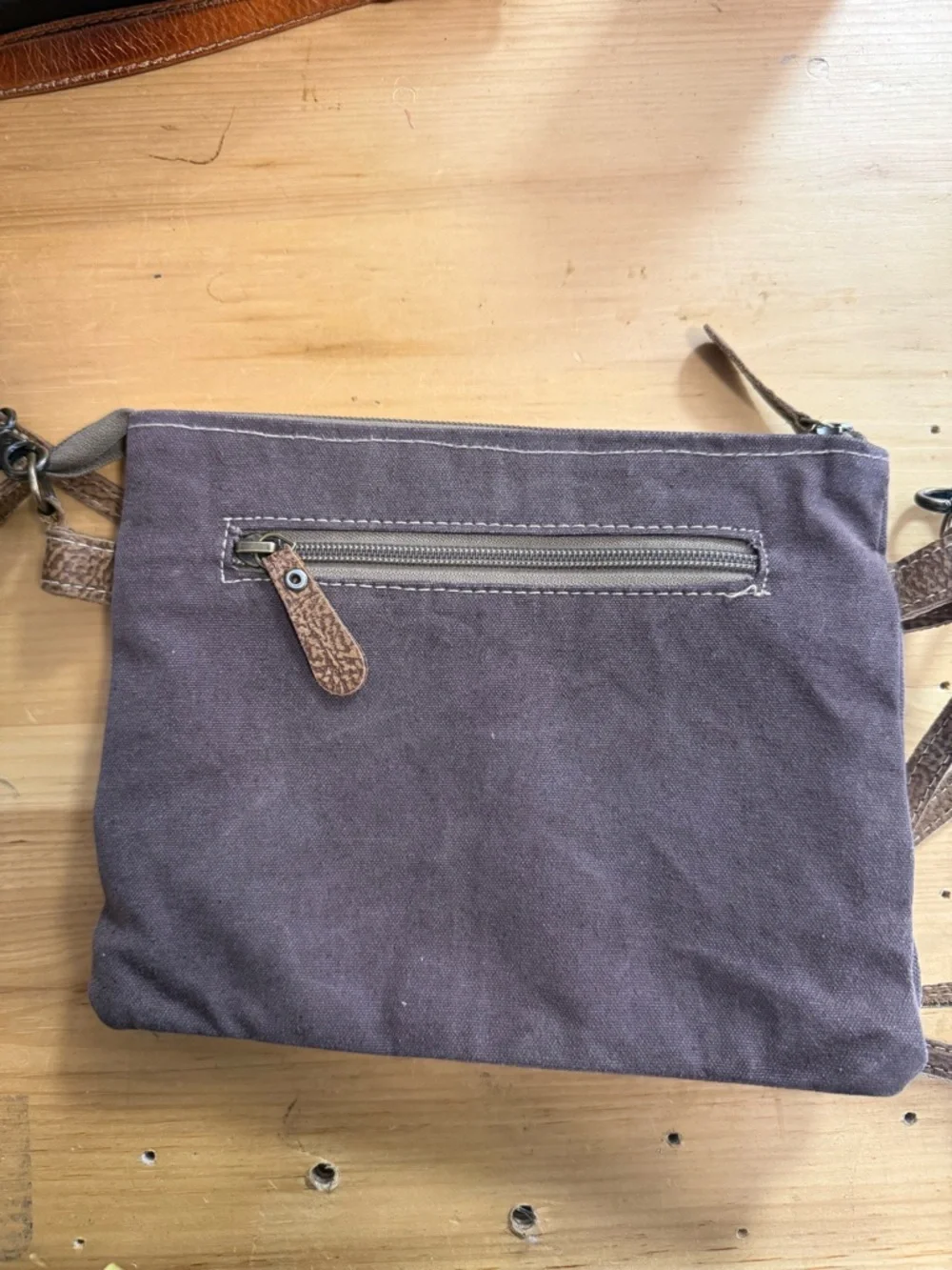 Myra Bag‎ Staggering Canvas & Cowhide Crossbody Bag Adjustable Western Chevron